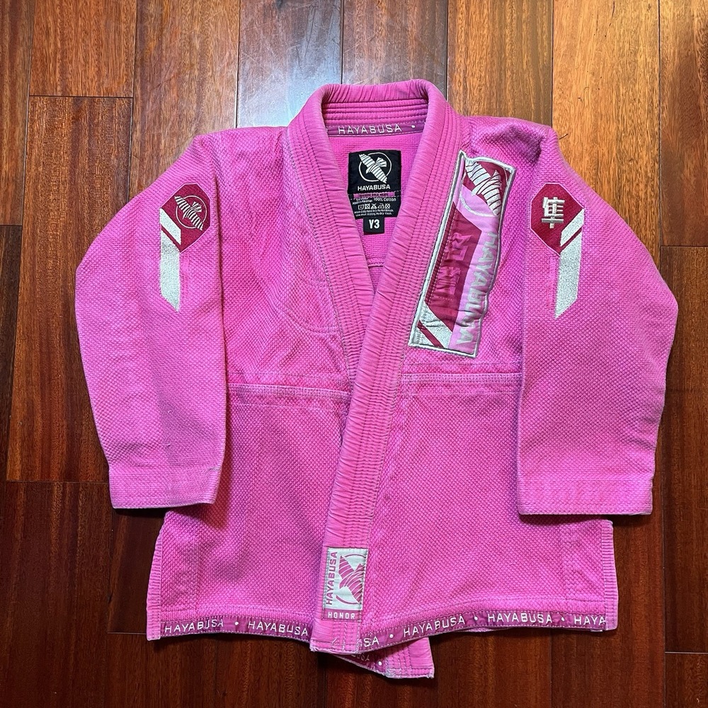 Hayabusa Jiu Jitsu Gi Y3 Pink 5506SM Gold Weave Honor Martial Arts Fighting